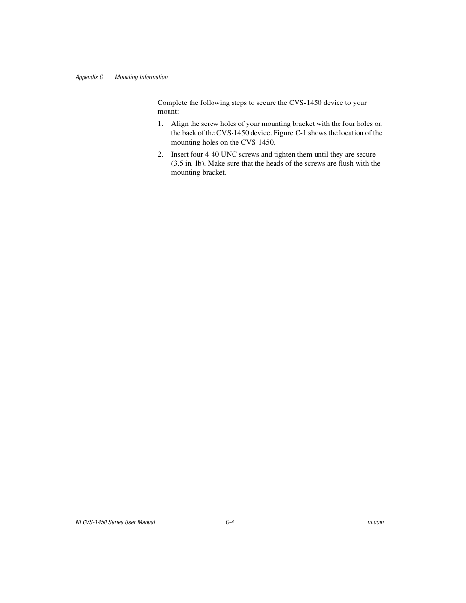 National Instruments NI CVS-1450 Series User Manual | Page 81 / 91