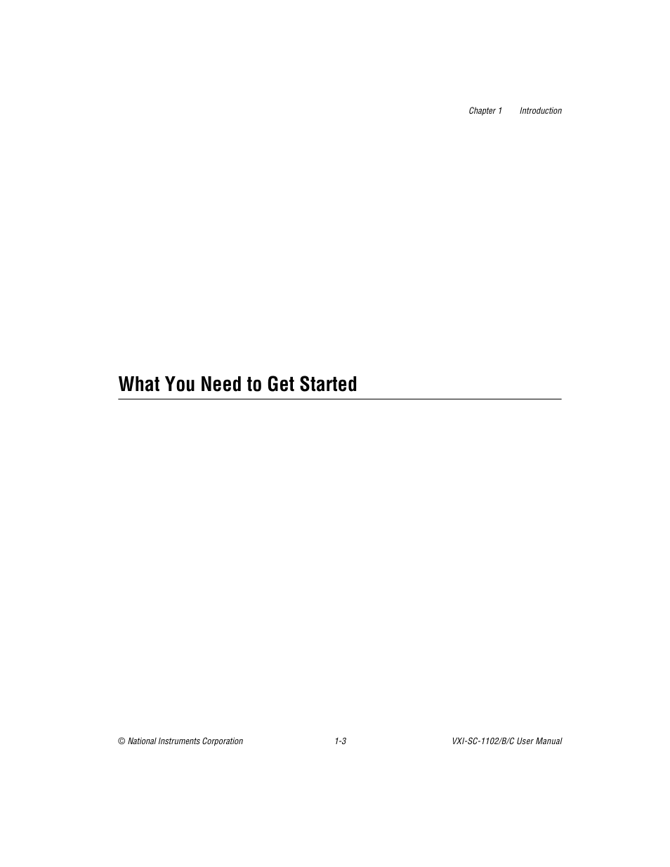 What you need to get started, What you need to get started -3 | National Instruments VXI-SC-1102 User Manual | Page 13 / 57