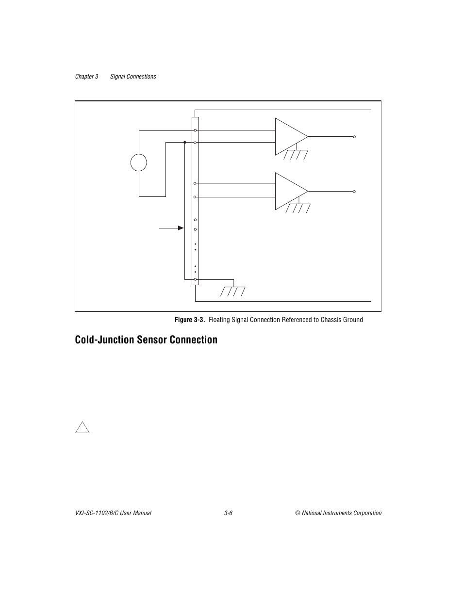 Cold-junction sensor connection, Figure 3-3. floating signal connection referenced, Cold-junction sensor connection -6 | Figure 3-3 | National Instruments VXI-SC-1102 User Manual | Page 27 / 57