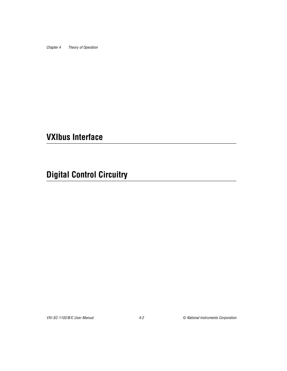 Vxibus interface, Digital control circuitry, Vxibus interface -2 digital control circuitry -2 | National Instruments VXI-SC-1102 User Manual | Page 29 / 57