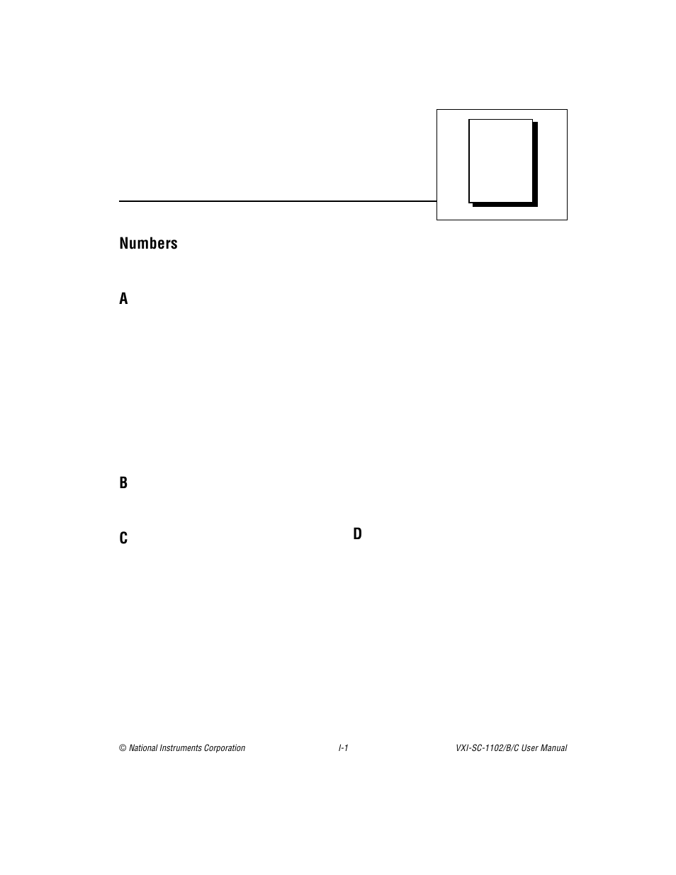 Index, Numbers | National Instruments VXI-SC-1102 User Manual | Page 55 / 57