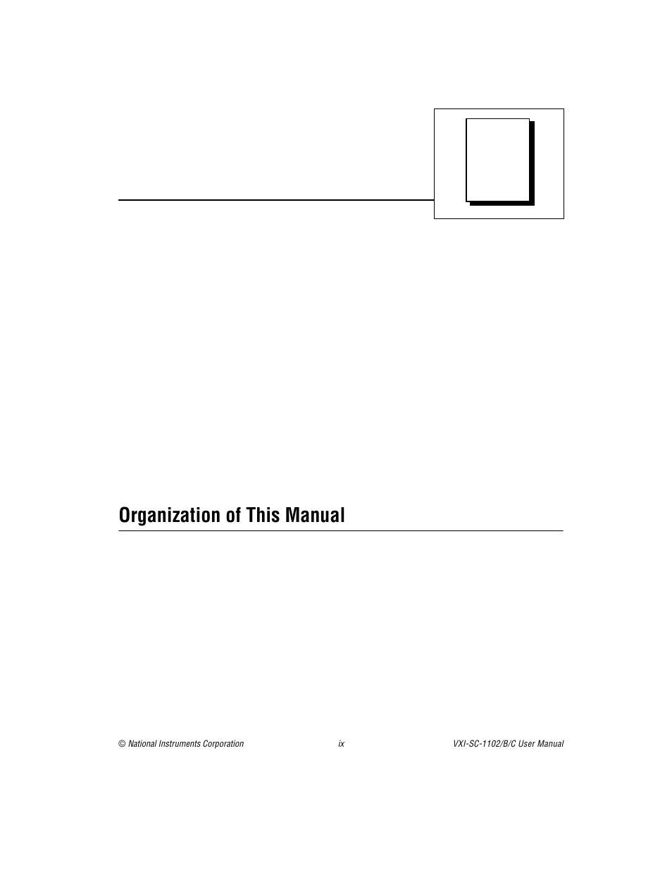 About this manual, Organization of this manual | National Instruments VXI-SC-1102 User Manual | Page 7 / 57