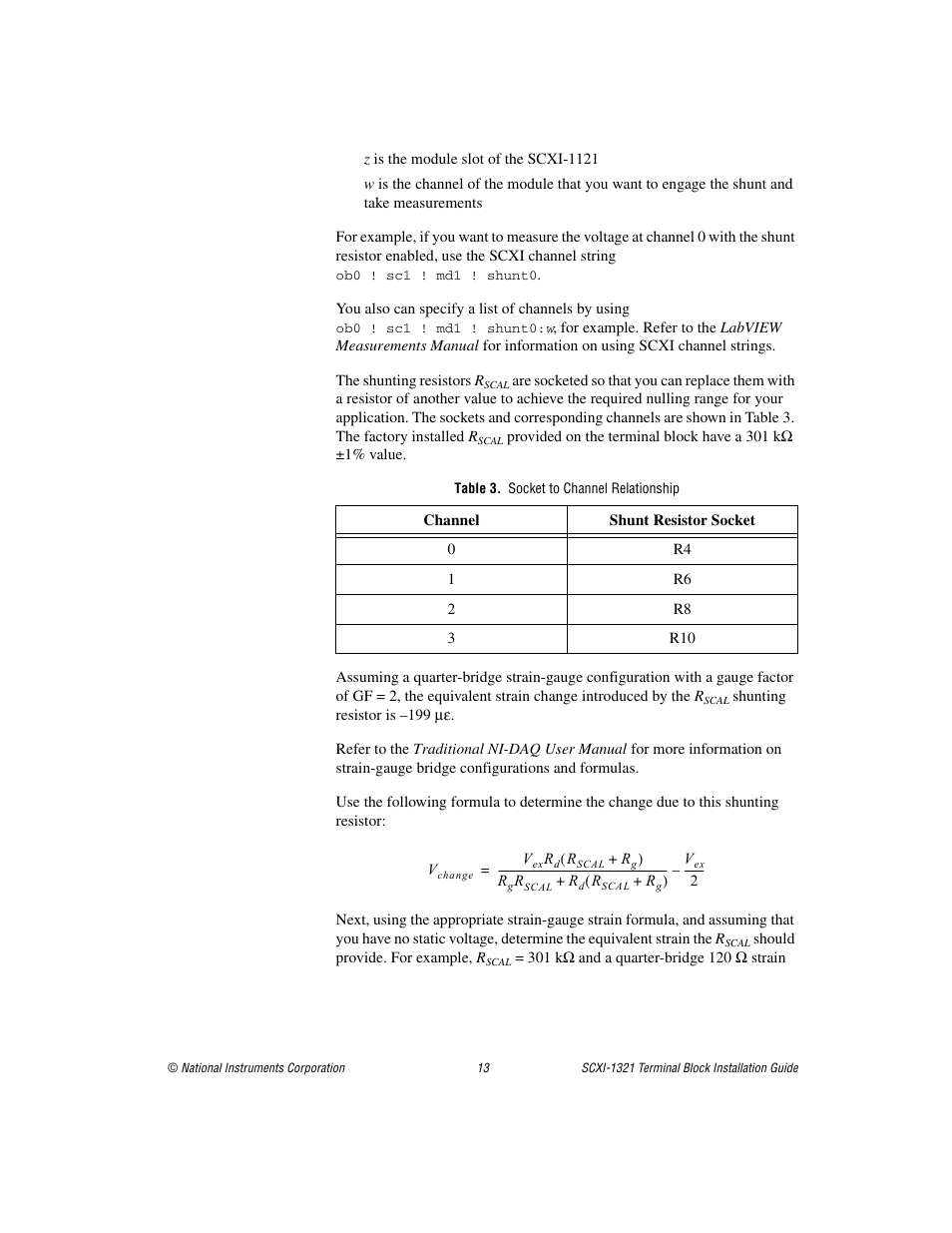 Table 3. socket to channel relationship | National Instruments SCXI-1321 User Manual | Page 13 / 16