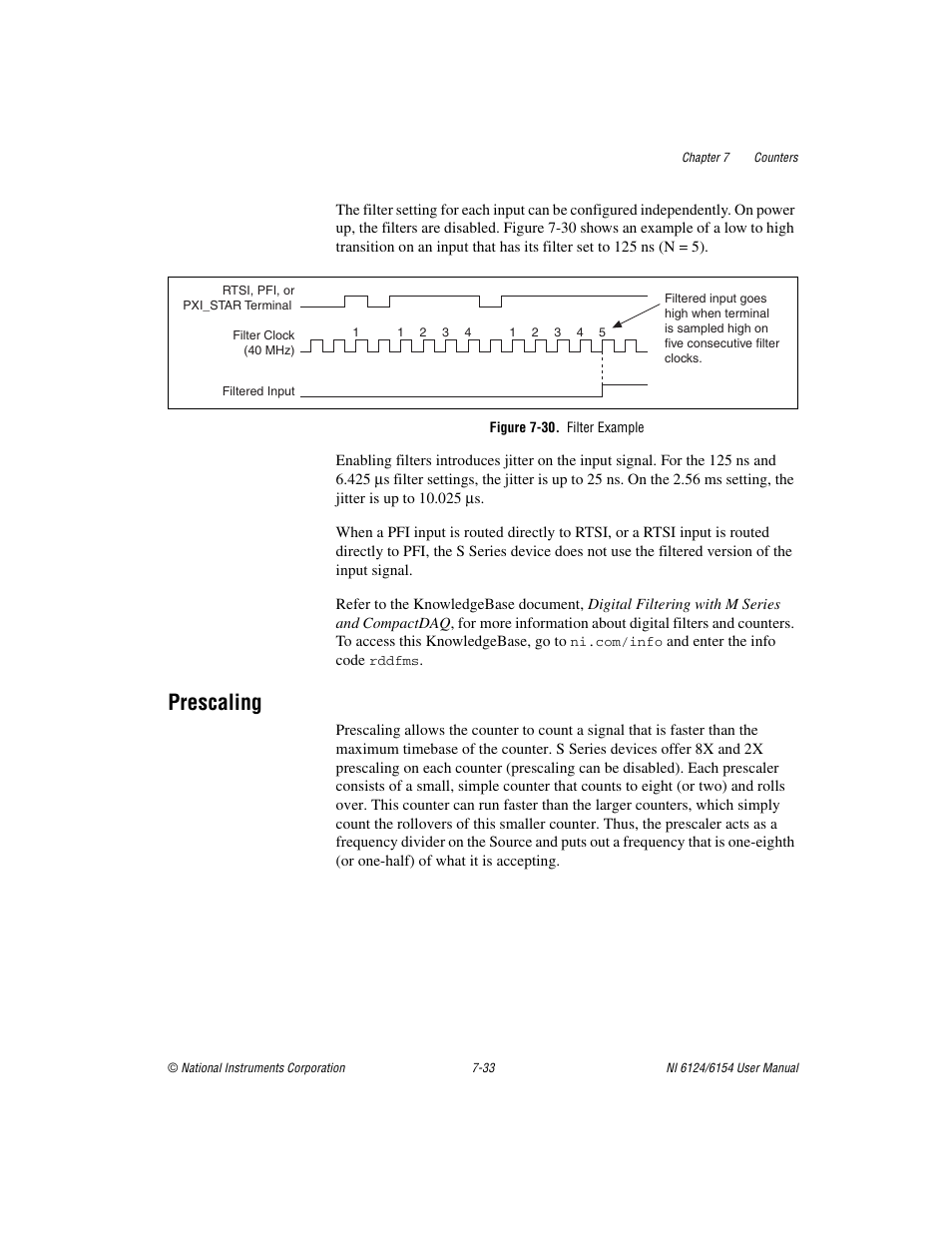 Figure 7-30. filter example, Prescaling, Prescaling -33 | National Instruments Network Device DAQ S User Manual | Page 105 / 173