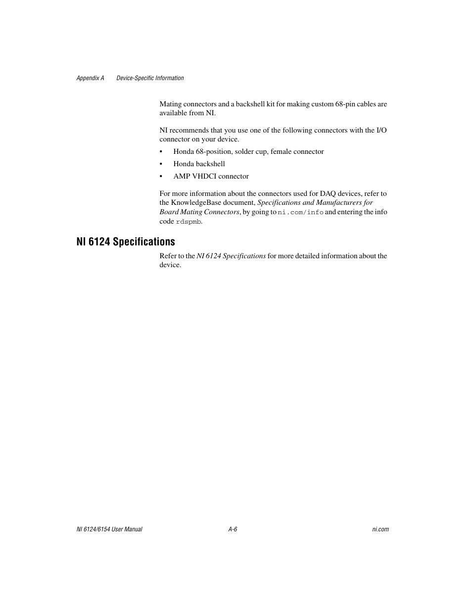 Ni 6124 specifications | National Instruments Network Device DAQ S User Manual | Page 144 / 173