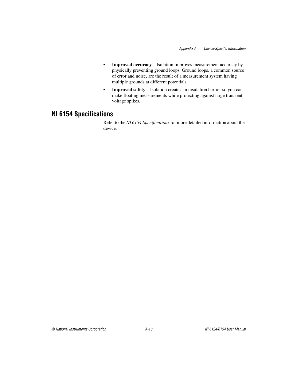 Ni 6154 specifications | National Instruments Network Device DAQ S User Manual | Page 151 / 173