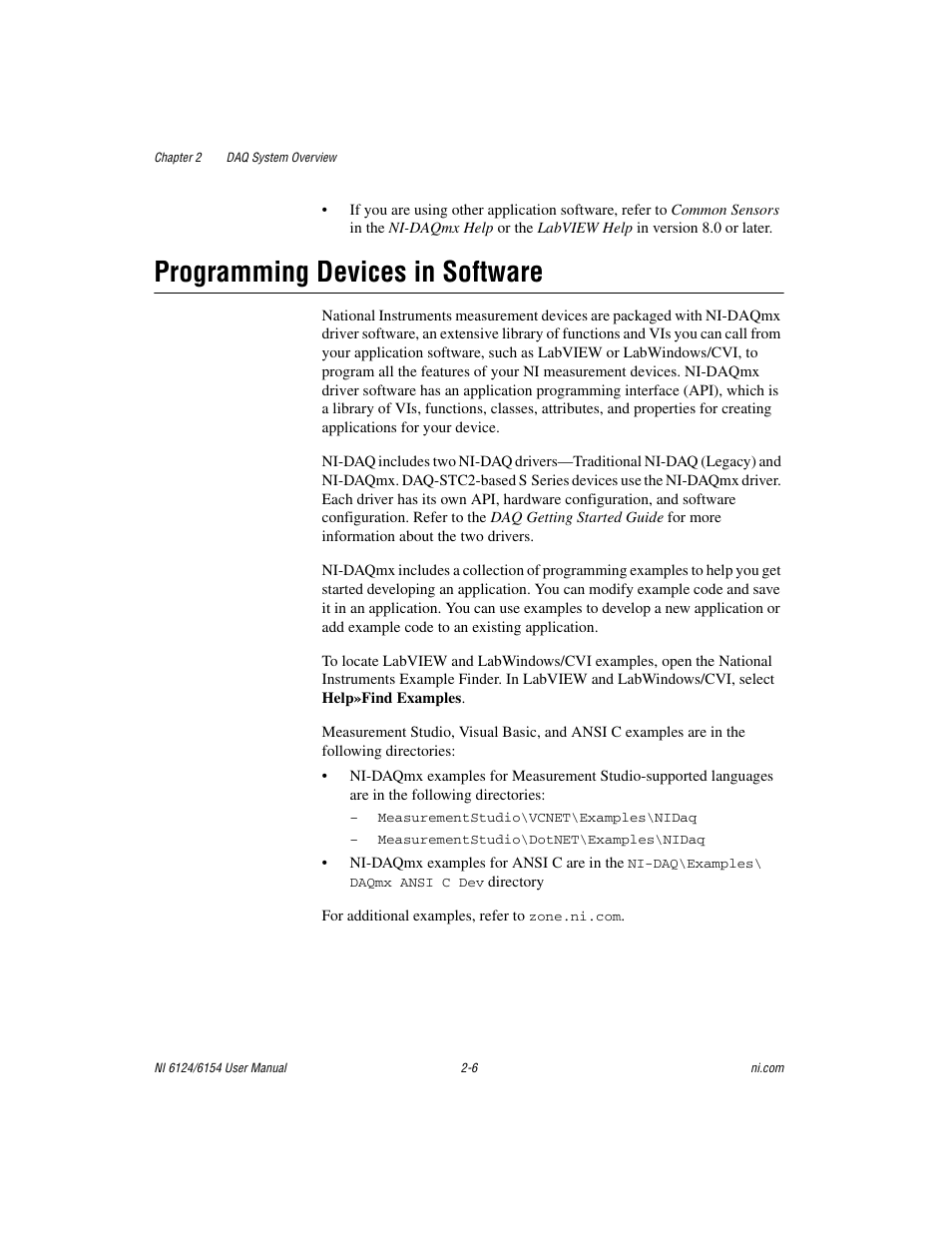 Programming devices in software, Programming devices in software -6 | National Instruments Network Device DAQ S User Manual | Page 24 / 173