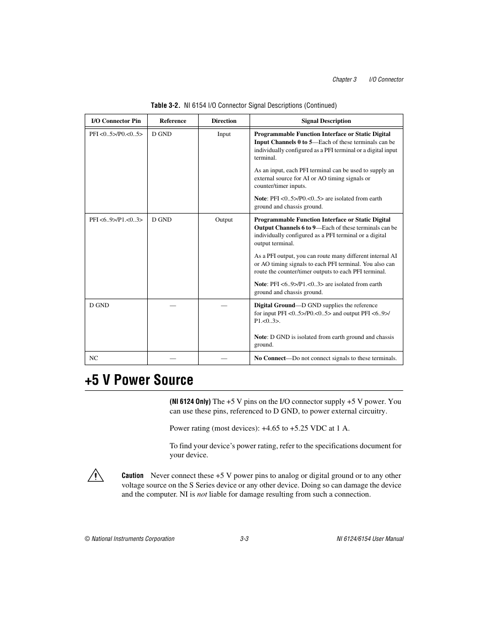 5 v power source, 5 v power source -3, R to the | National Instruments Network Device DAQ S User Manual | Page 27 / 173