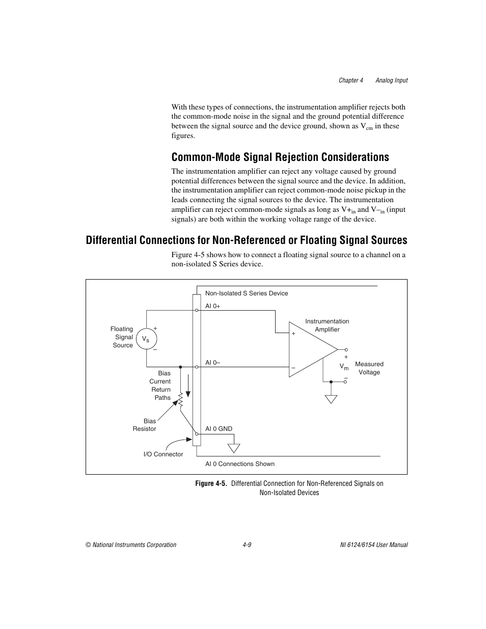 Common-mode signal rejection considerations, Common-mode signal rejection considerations -9 | National Instruments Network Device DAQ S User Manual | Page 36 / 173
