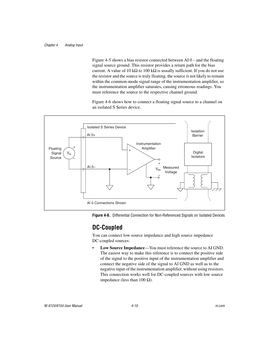 Dc-coupled, Dc-coupled -10, E 4-6 | National Instruments Network Device DAQ S User Manual | Page 37 / 173