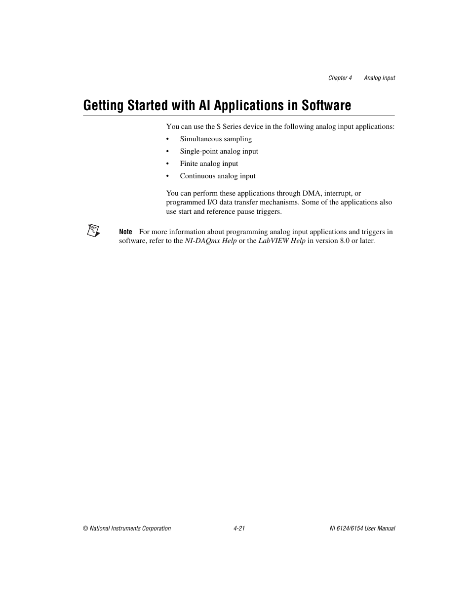 Getting started with ai applications in software | National Instruments Network Device DAQ S User Manual | Page 48 / 173