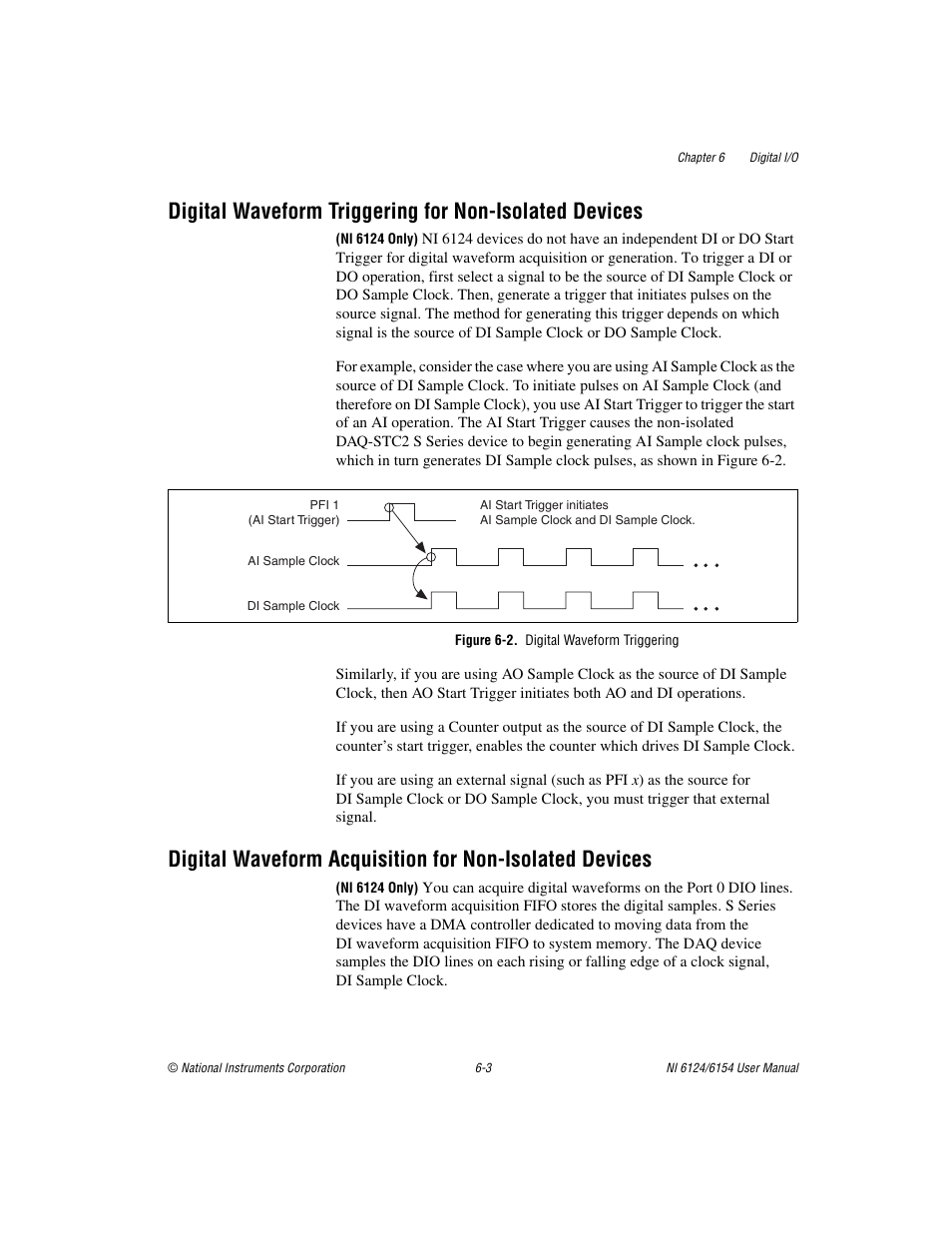 Figure 6-2. digital waveform triggering | National Instruments Network Device DAQ S User Manual | Page 62 / 173