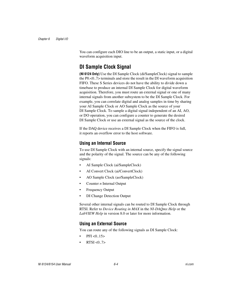 Di sample clock signal, Di sample clock signal -4 | National Instruments Network Device DAQ S User Manual | Page 63 / 173