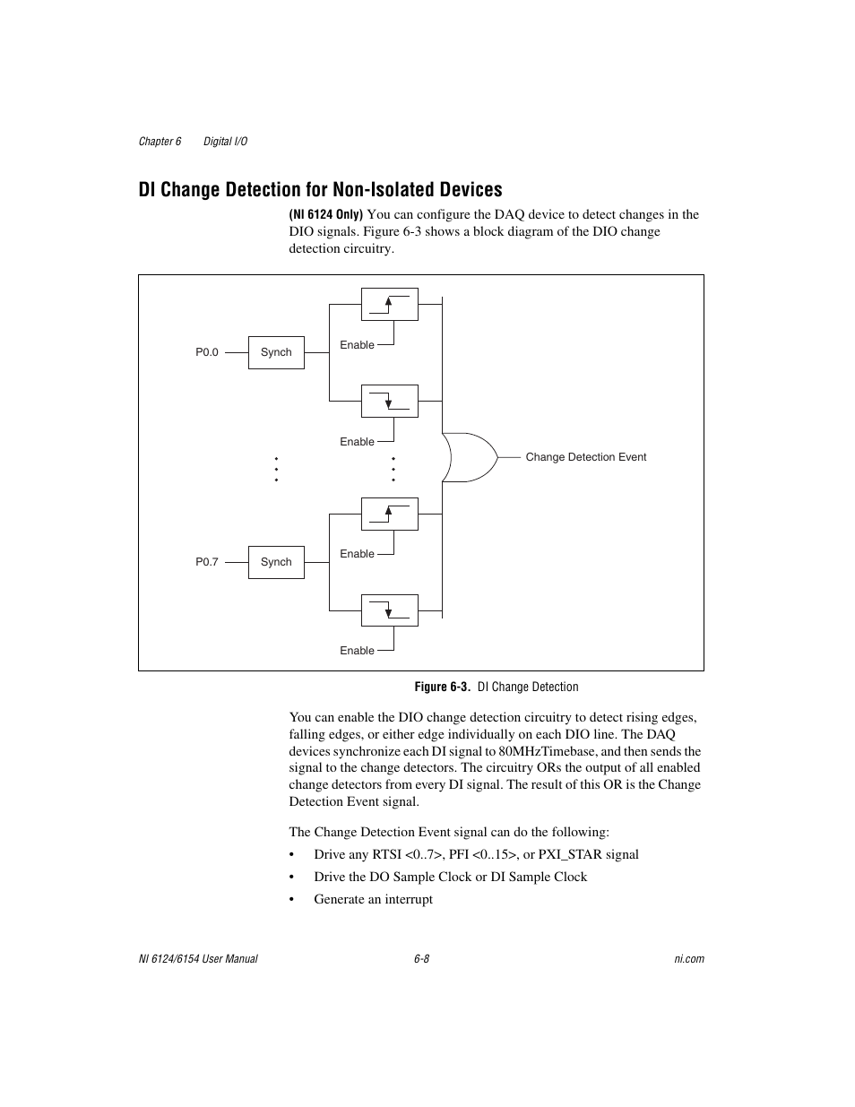 Di change detection for non-isolated devices, Figure 6-3. di change detection, Di change detection for non-isolated devices -8 | National Instruments Network Device DAQ S User Manual | Page 67 / 173