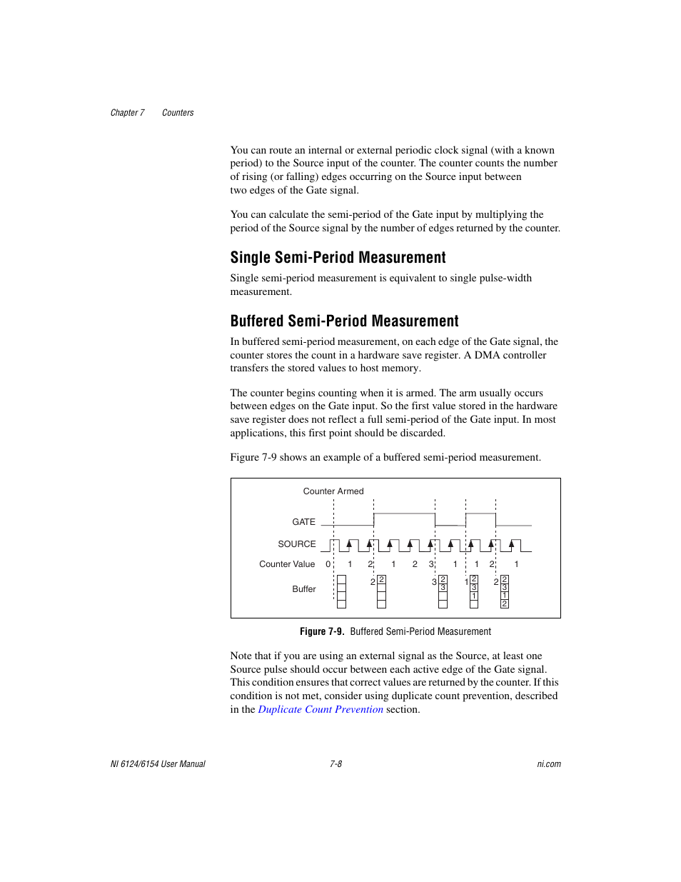 Single semi-period measurement, Buffered semi-period measurement, Figure 7-9. buffered semi-period measurement | National Instruments Network Device DAQ S User Manual | Page 80 / 173