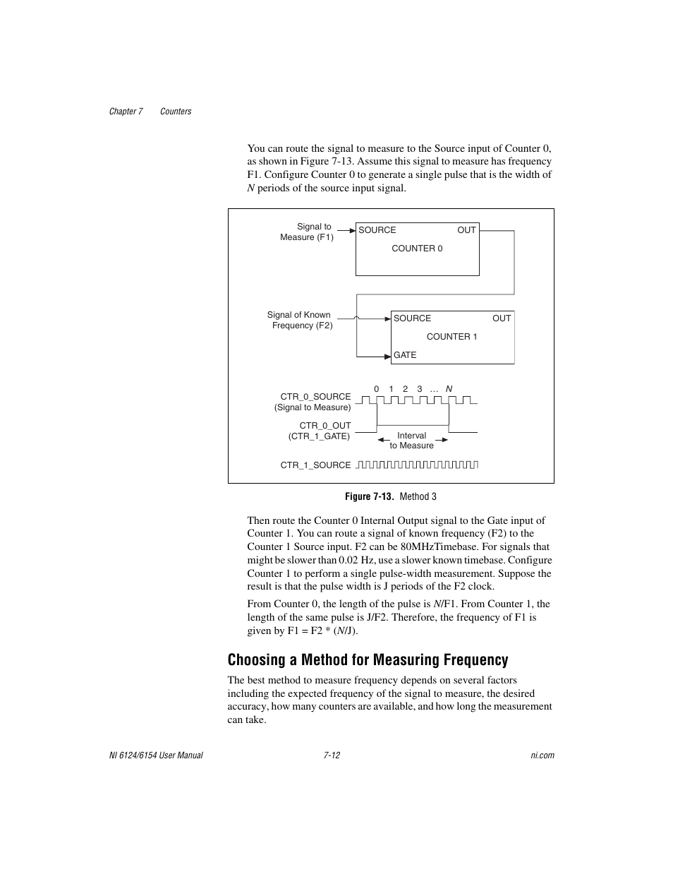 Figure 7-13. method 3, Choosing a method for measuring frequency, Choosing a method for measuring frequency -12 | National Instruments Network Device DAQ S User Manual | Page 84 / 173