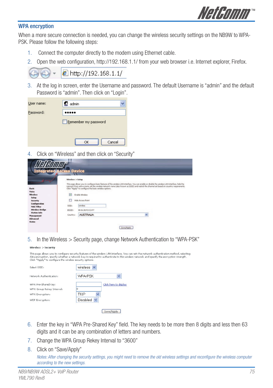 Netcom NB9 User Manual | Page 75 / 84