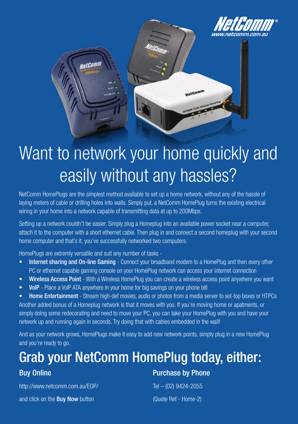 Grab your netcomm homeplug today, either | Netcom NB9 User Manual | Page 83 / 84