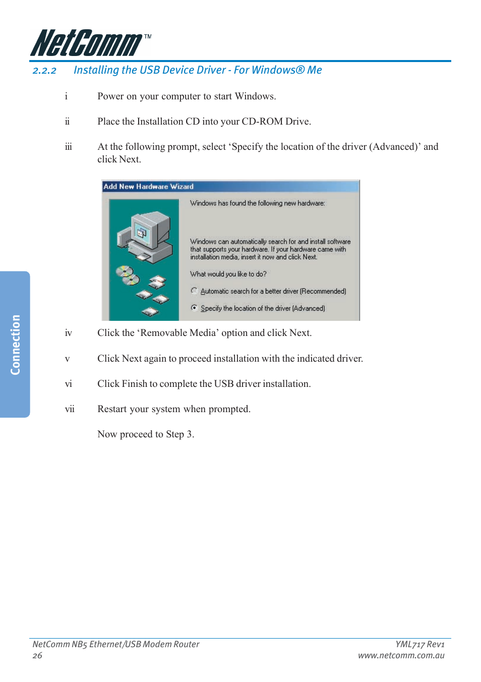 Connection | Netcom NB5 User Manual | Page 26 / 84