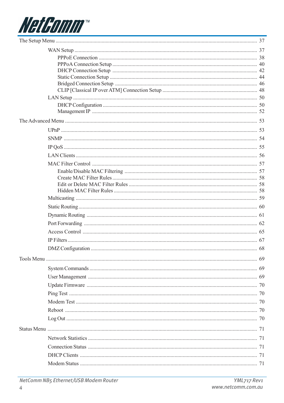 Netcom NB5 User Manual | Page 4 / 84