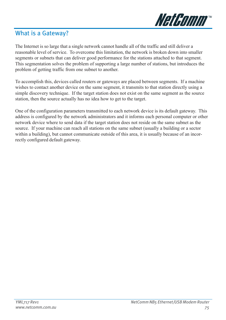 What is a gateway | Netcom NB5 User Manual | Page 75 / 84