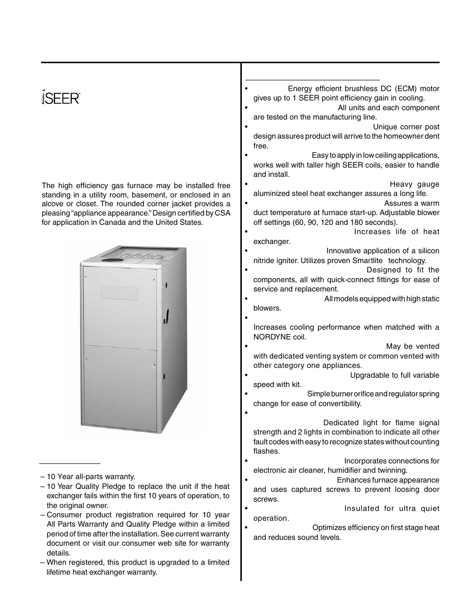 Nordyne iSEER FG7T User Manual | 8 pages