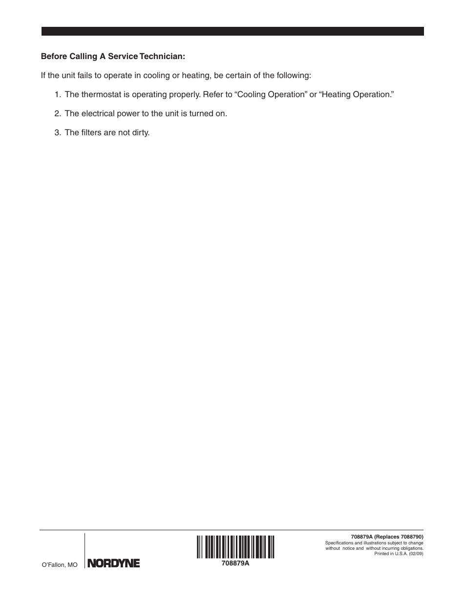 Nordyne Single Package Electric Heating/Electric Cooling Rooftop Series P6SP Series User Manual | Page 4 / 4