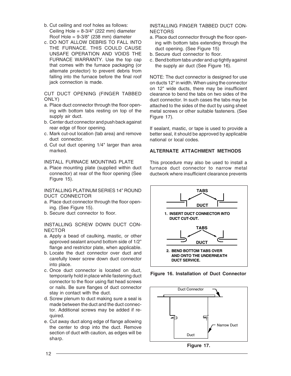 Nordyne Forced Air Gas and Oil Furnace M1M User Manual | Page 12 / 40
