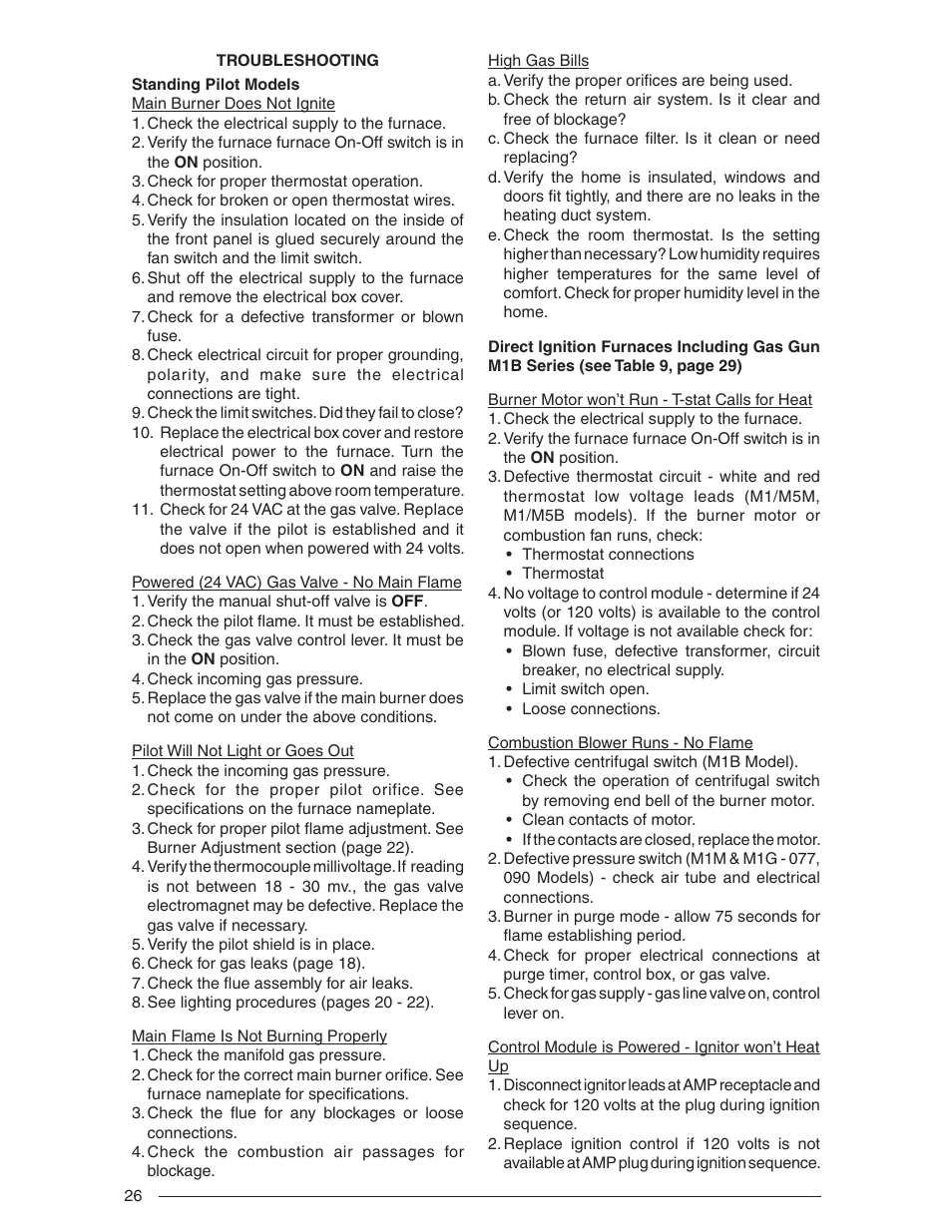 Nordyne Downflow Direct Vent Forced Air Gas Oil Furnaces SERIES M1B User Manual | Page 26 / 40
