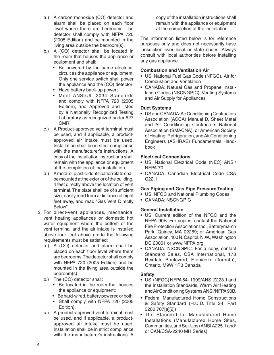 Nordyne Downflow Direct Vent Forced Air Gas Oil Furnaces SERIES M1B User Manual | Page 4 / 40