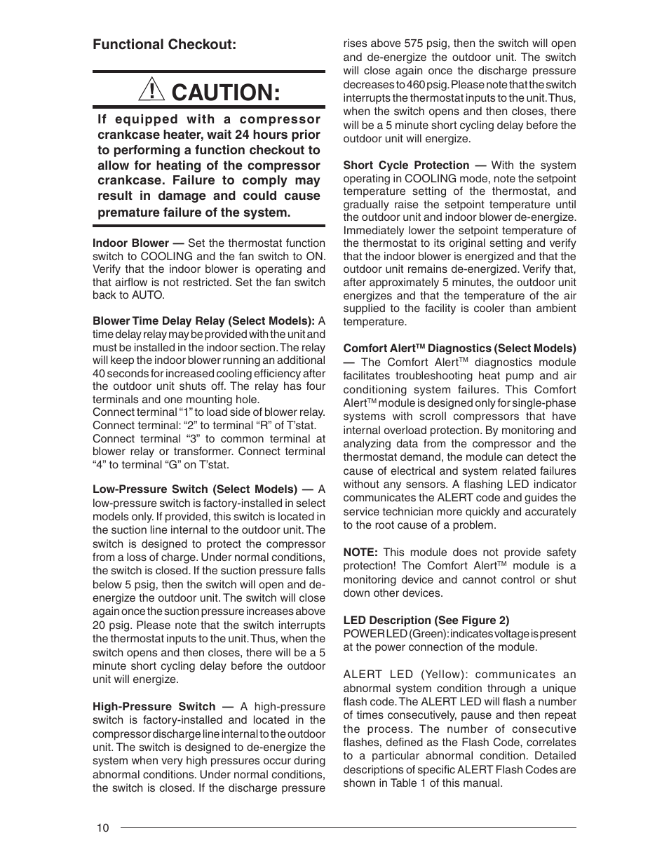 Caution, Functional checkout | Nordyne R-410A User Manual | Page 10 / 24
