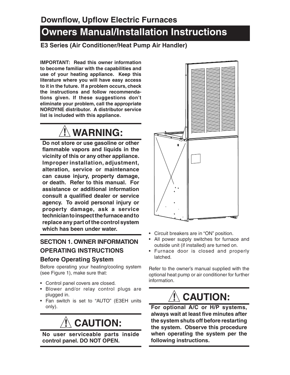 Nordyne E3 Series User Manual | 32 pages