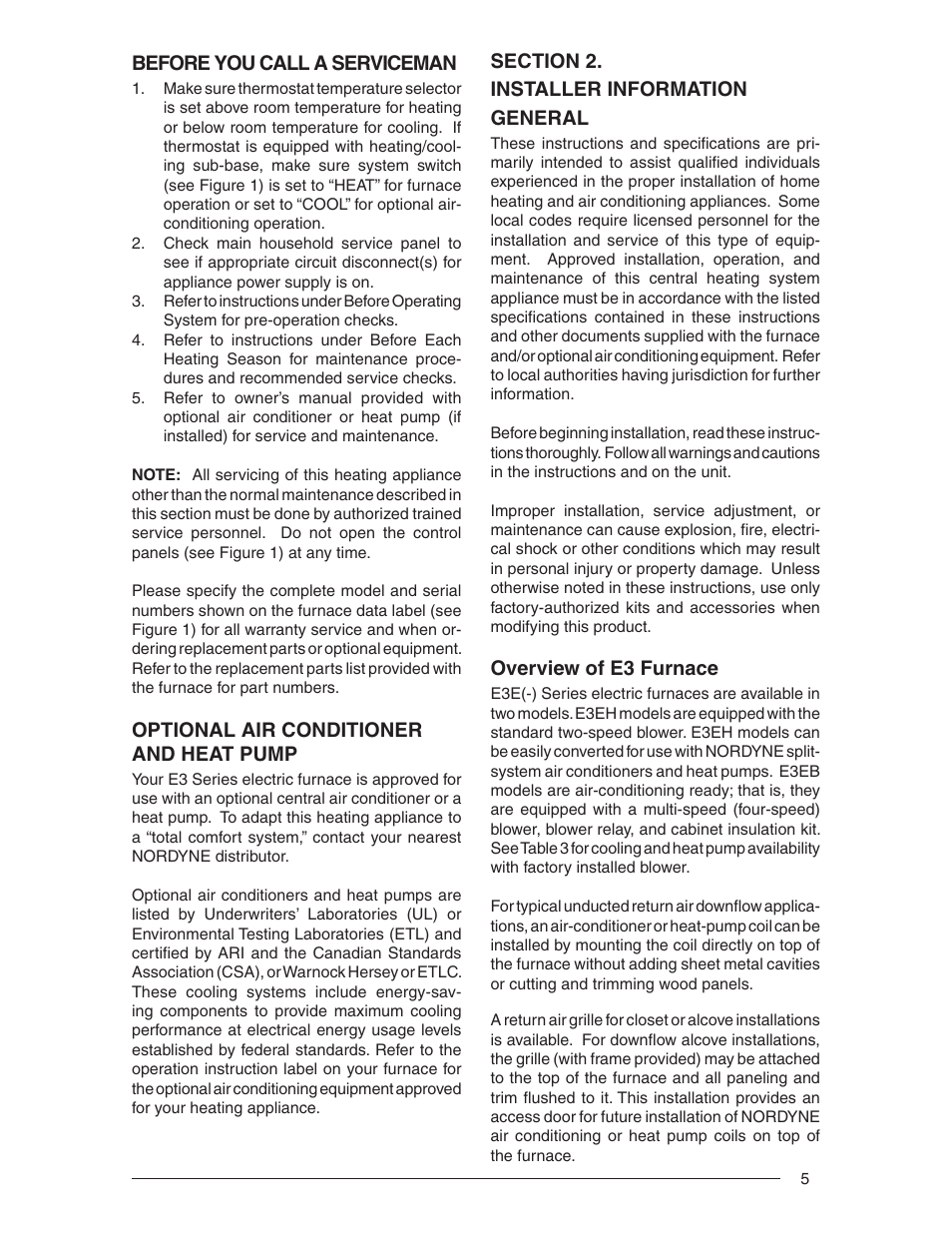 Nordyne E3 Series User Manual | Page 5 / 32