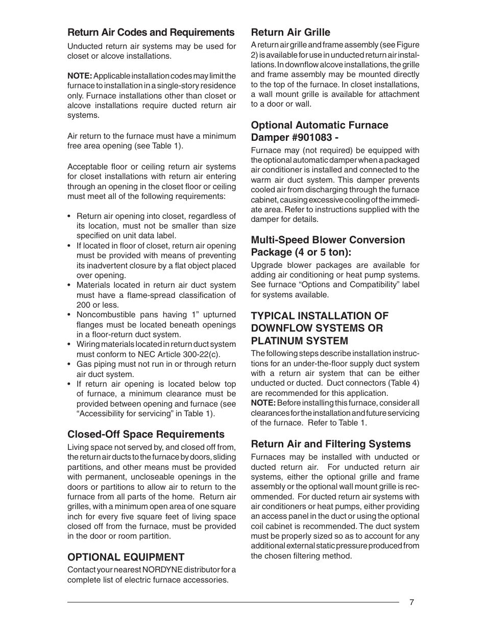 Nordyne E3 Series User Manual | Page 7 / 32