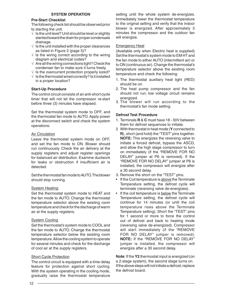 Nordyne Single Package Heat Pump R-410A User Manual | Page 12 / 20