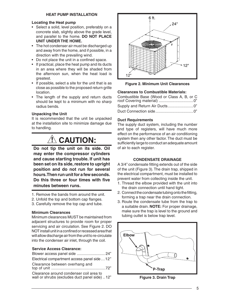 Caution | Nordyne Single Package Heat Pump R-410A User Manual | Page 5 / 20