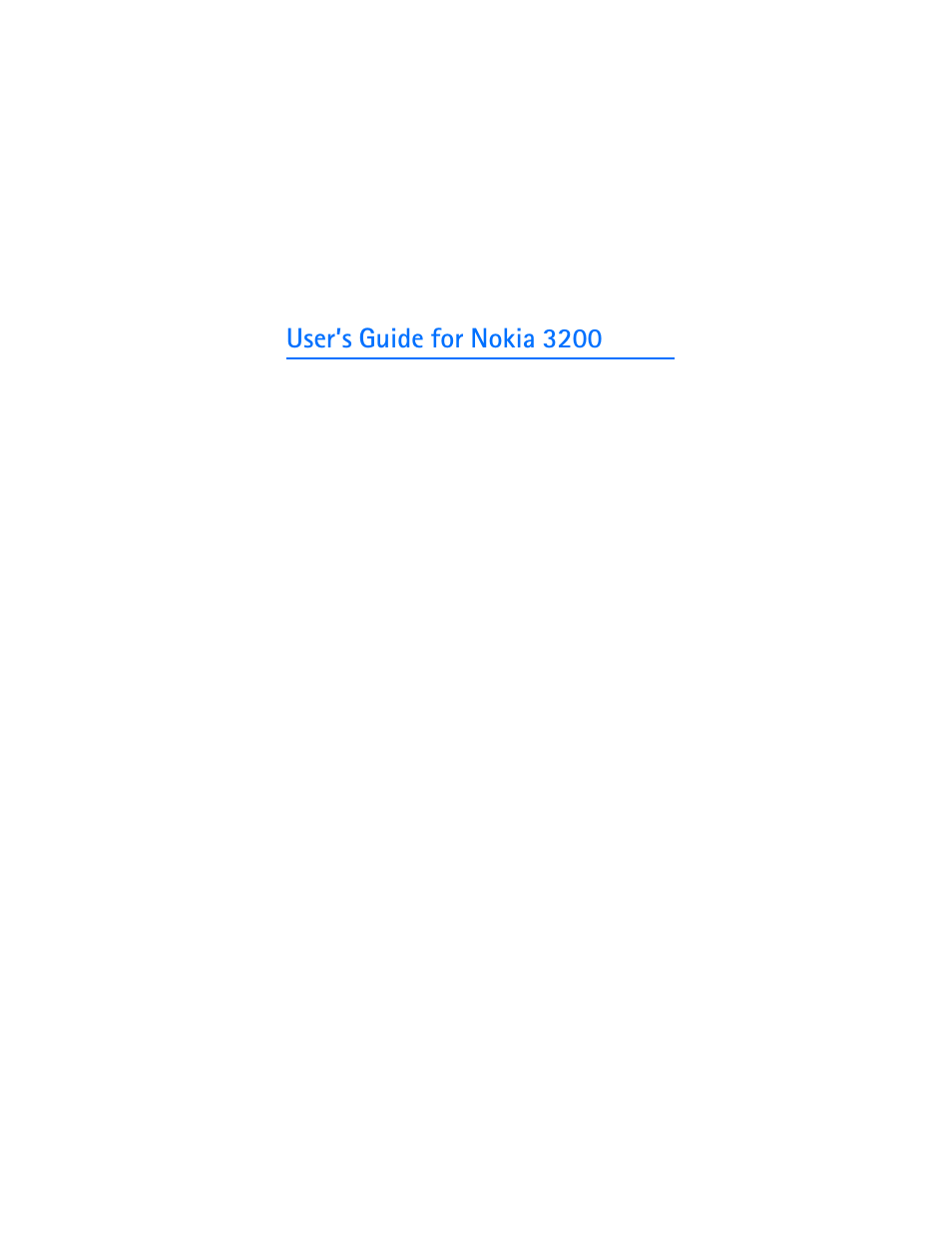 Nokia 3200 User Manual | 73 pages