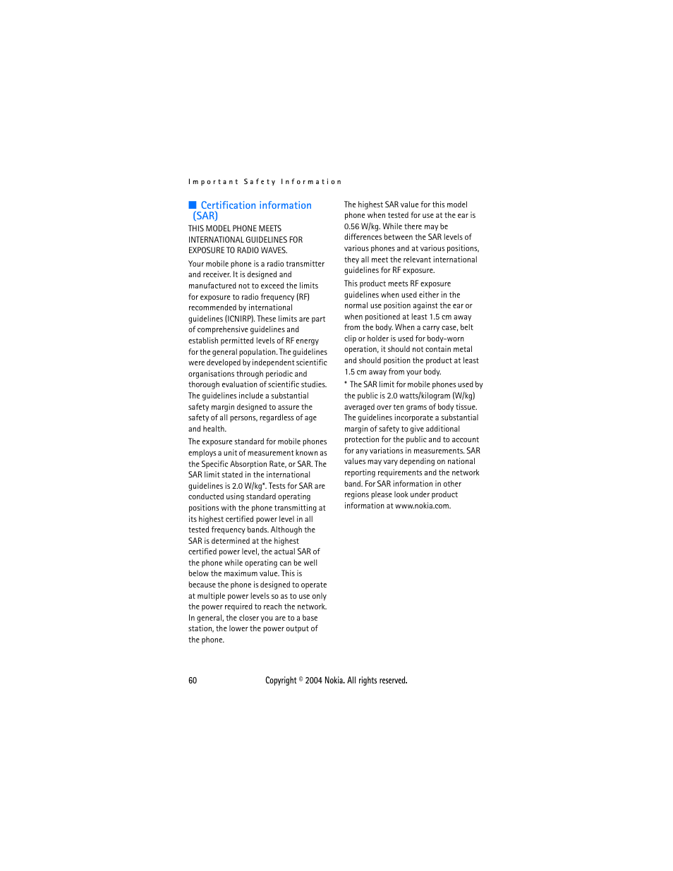 Nokia 3200 User Manual | Page 71 / 73