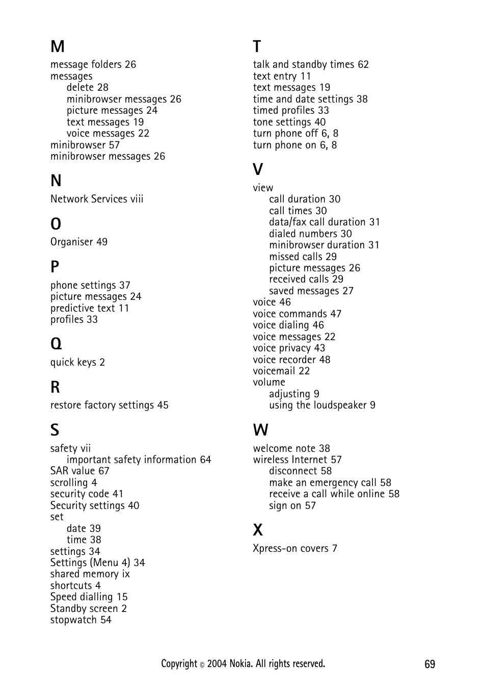 Nokia 2112 User Manual | Page 78 / 78