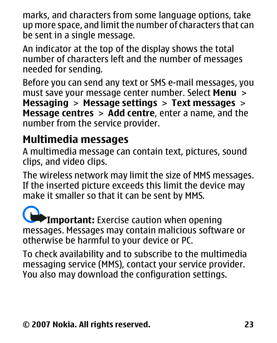 Multimedia messages, Multimedia, Messages | Nokia 2600 User Manual | Page 24 / 66