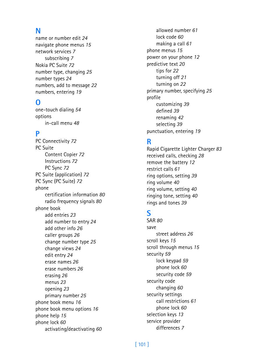 Nokia 3587i User Manual | Page 104 / 107