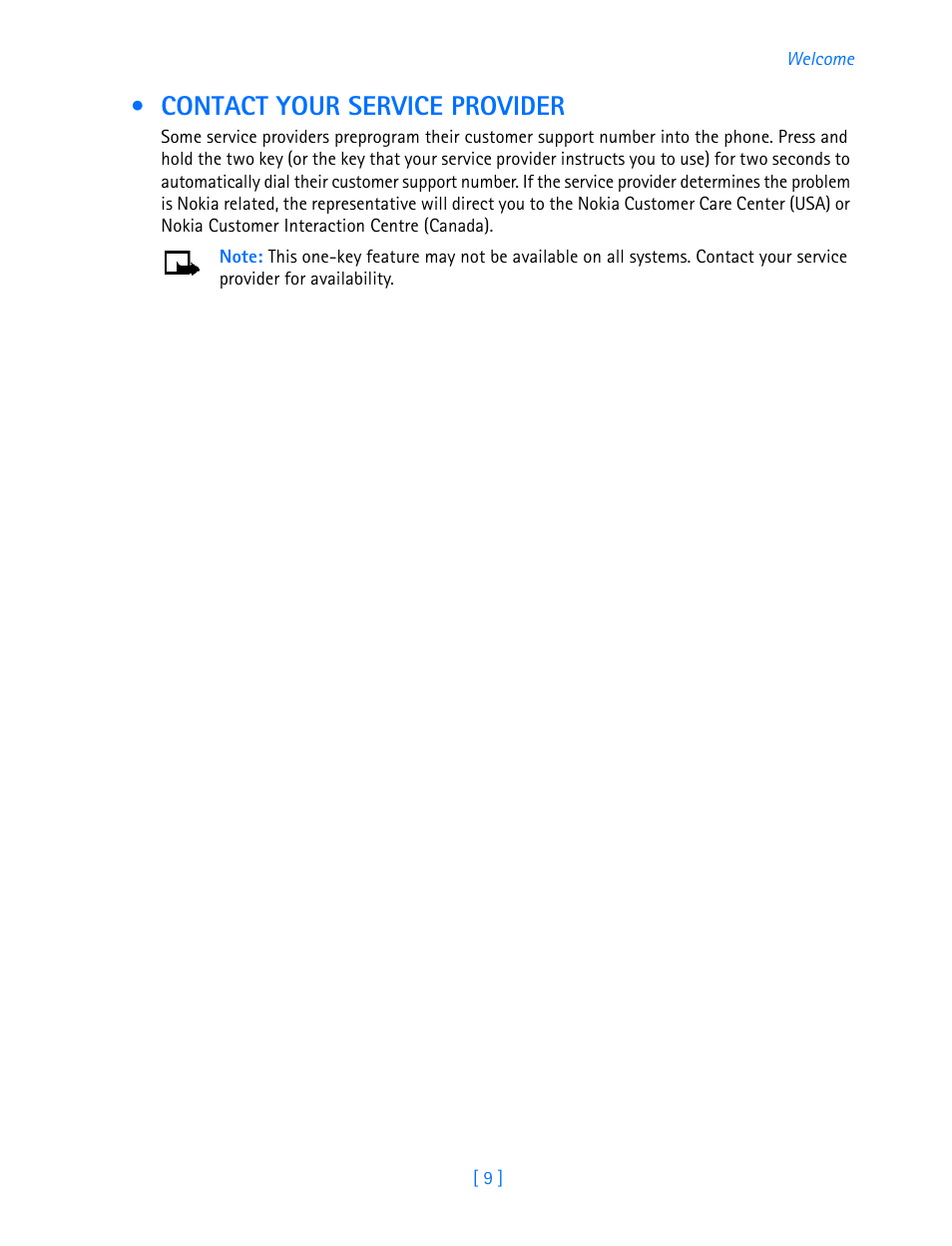 Contact your service provider | Nokia 3587i User Manual | Page 12 / 107
