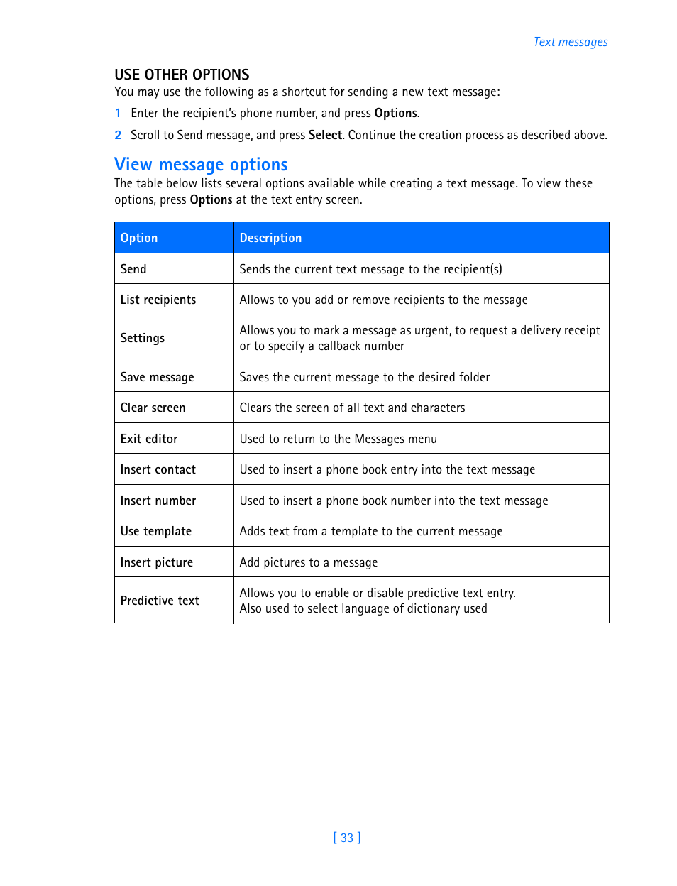 View message options | Nokia 3587i User Manual | Page 36 / 107