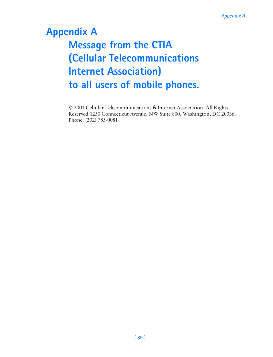 Appendix a | Nokia 3587i User Manual | Page 92 / 107