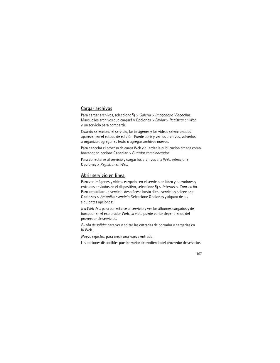Nokia XPRESSMUSIC 5320 User Manual | Page 168 / 217