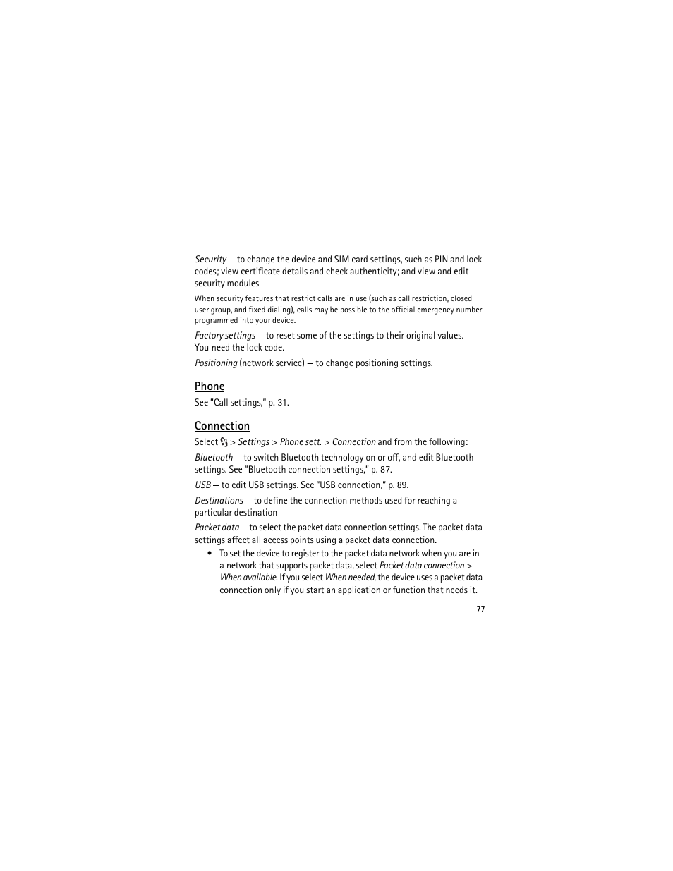 Nokia XPRESSMUSIC 5320 User Manual | Page 78 / 217