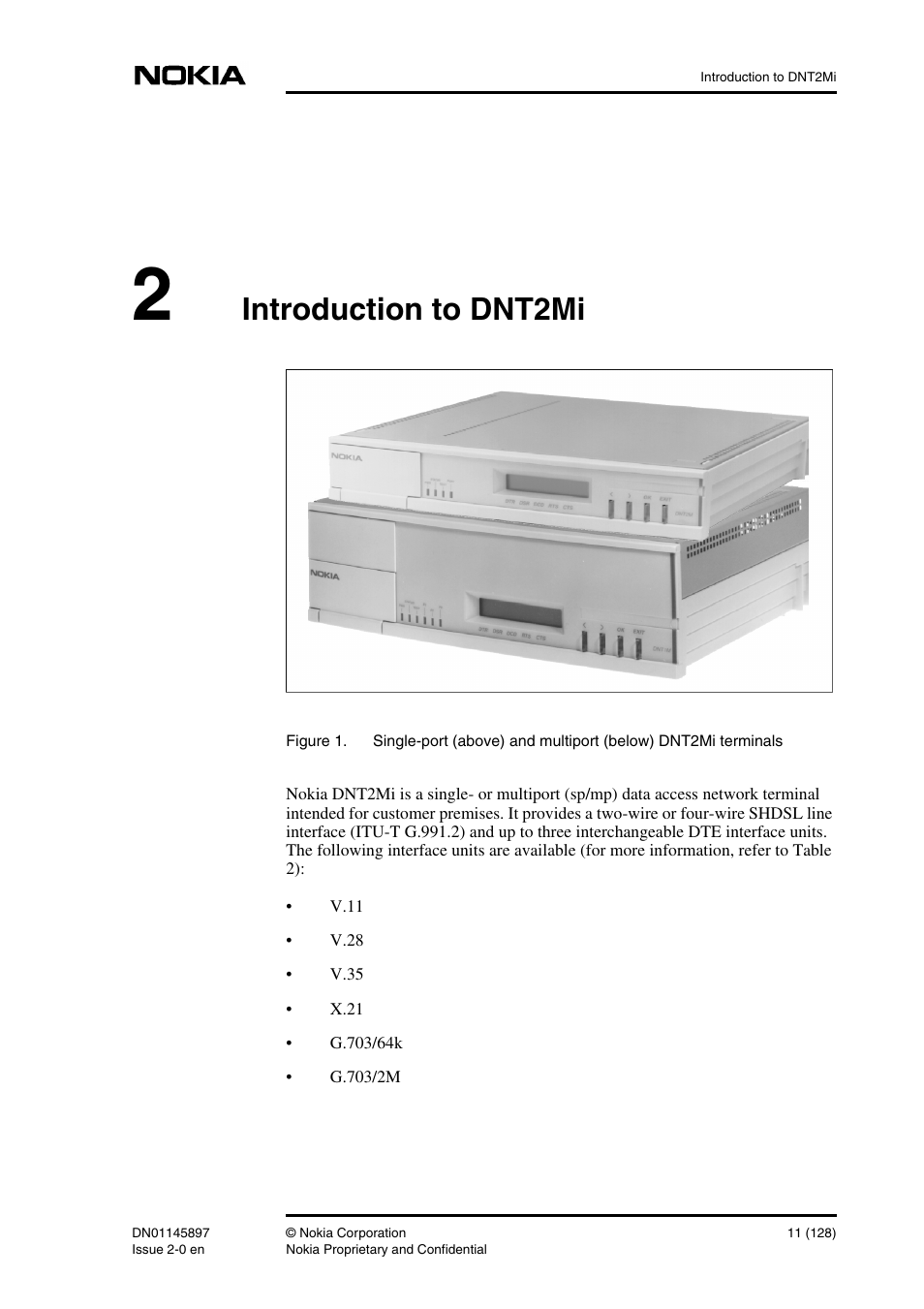 2 introduction to dnt2mi, Introduction to dnt2mi 11, Introduction to dnt2mi | Nokia DNT2Mi sp/mp User Manual | Page 11 / 128