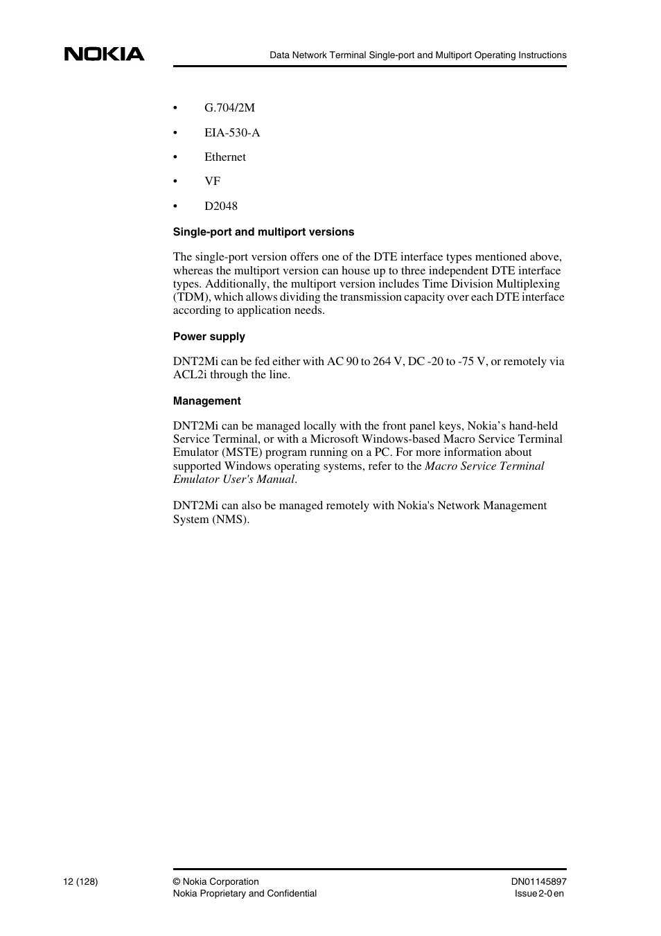 Nokia DNT2Mi sp/mp User Manual | Page 12 / 128
