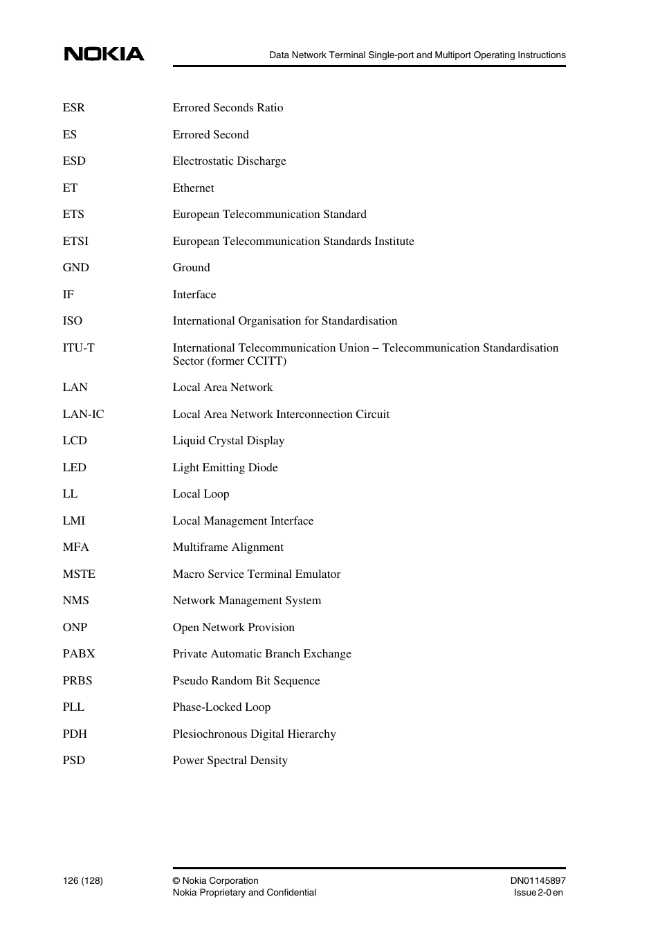 Nokia DNT2Mi sp/mp User Manual | Page 126 / 128