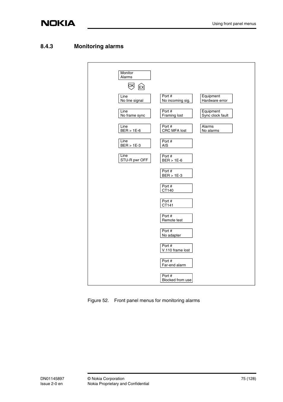 3 monitoring alarms, Monitoring alarms | Nokia DNT2Mi sp/mp User Manual | Page 75 / 128